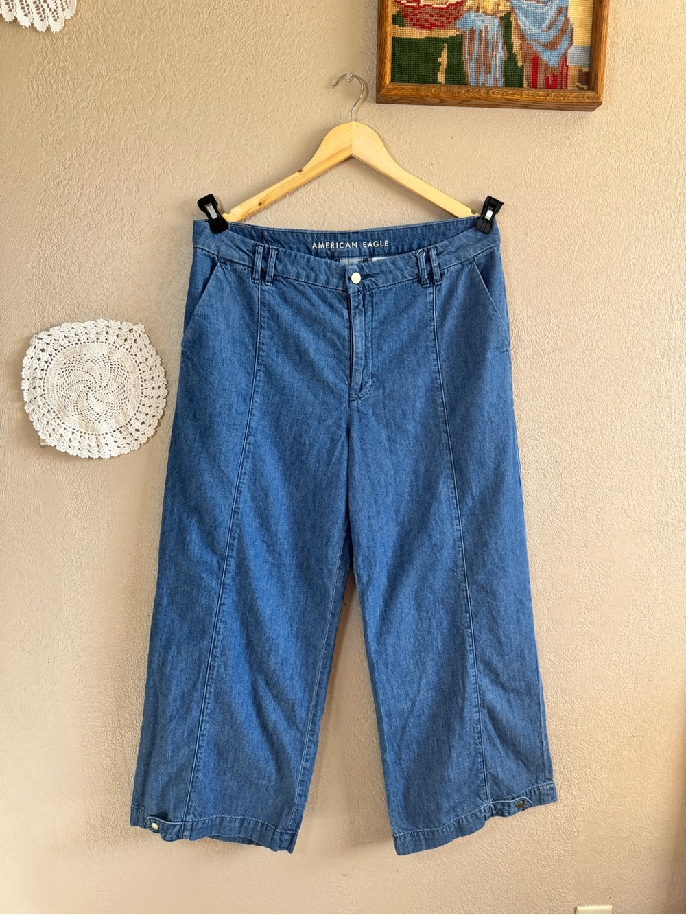 American Eagle Baggy Wide-Leg Trouser Jeans | Size 14 Short - Picture 2 of 15